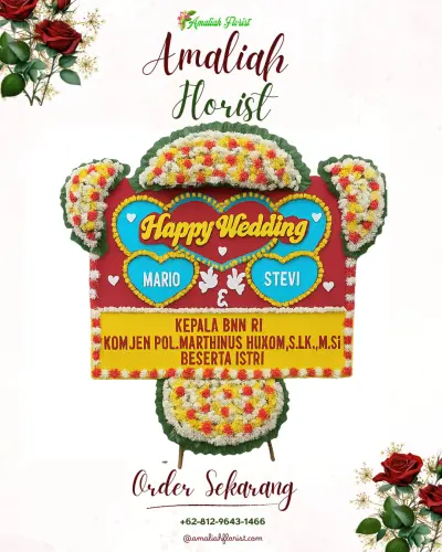 Karangan Papan Bunga Pernikahan di Tunjung Teja